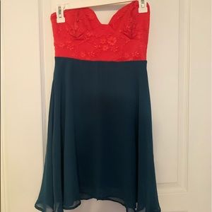 WORN ONCE!! Rayon and lace dress $12 OBO